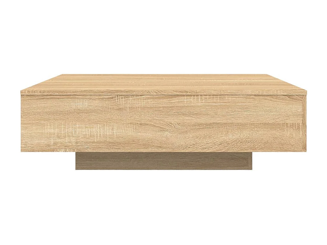 Couchtisch-Wohnzimmertisch-Beistelltische mit LED-Leuchten Sonoma-Eiche 100x100x31 cm SHL78524