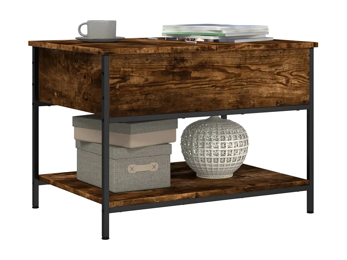 Mesa de centro-Mesa auxiliar de madera maciza reciclada 55x55x40 cm SHL3786