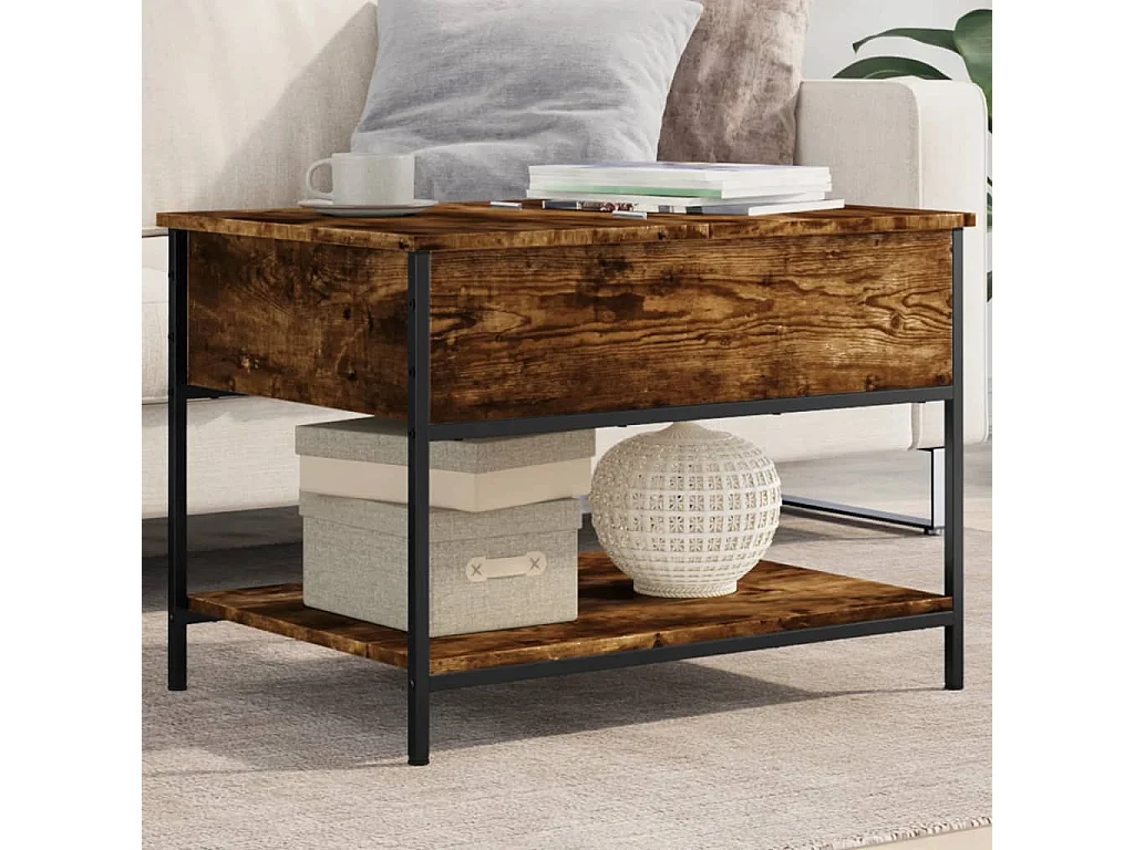 Mesa de centro-Mesa auxiliar de madera maciza reciclada 55x55x40 cm SHL3786