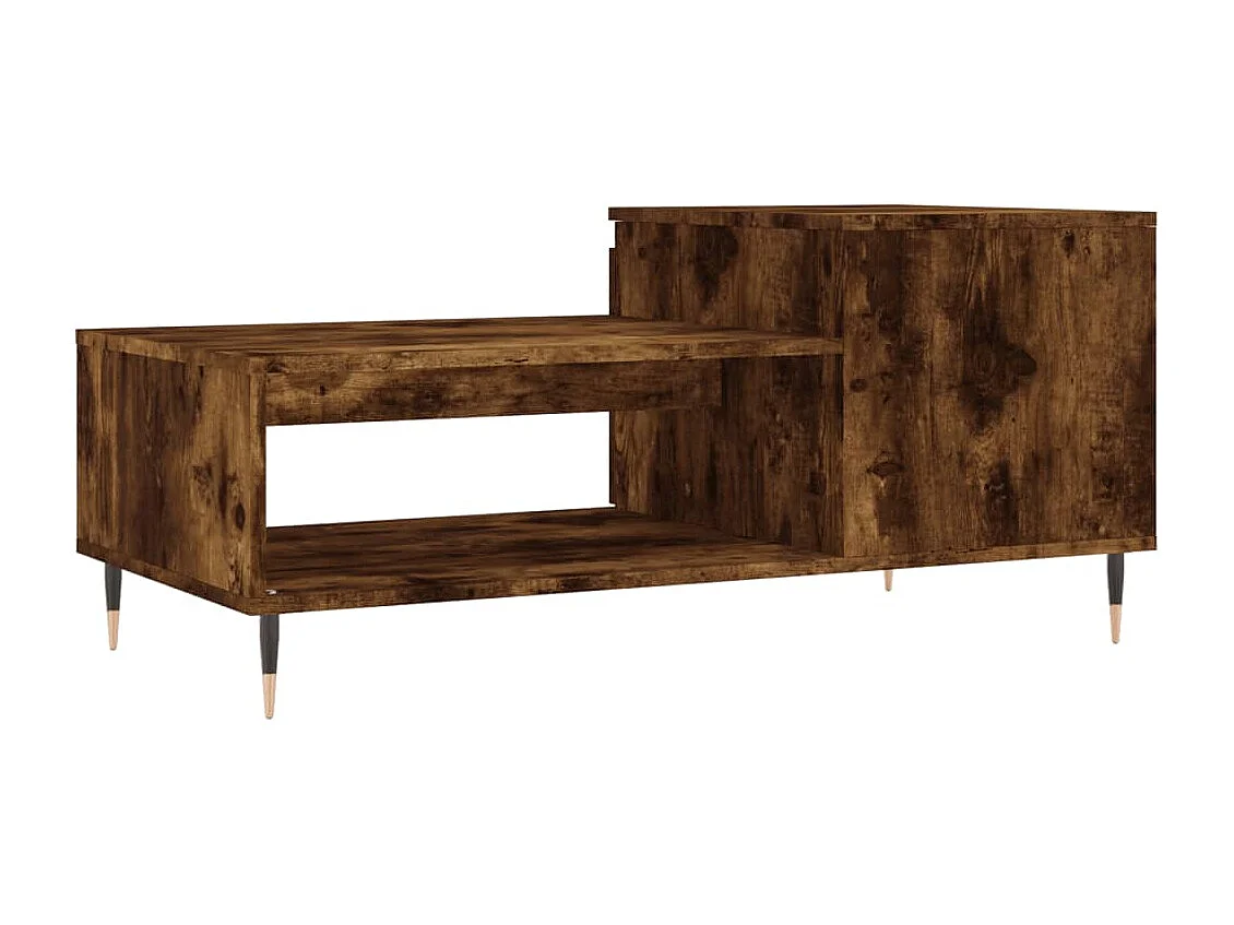 Couchtisch-Wohnzimmertisch-Beistelltische Räuchereiche 100x50x45 cm Holzwerkstoff SHL36695