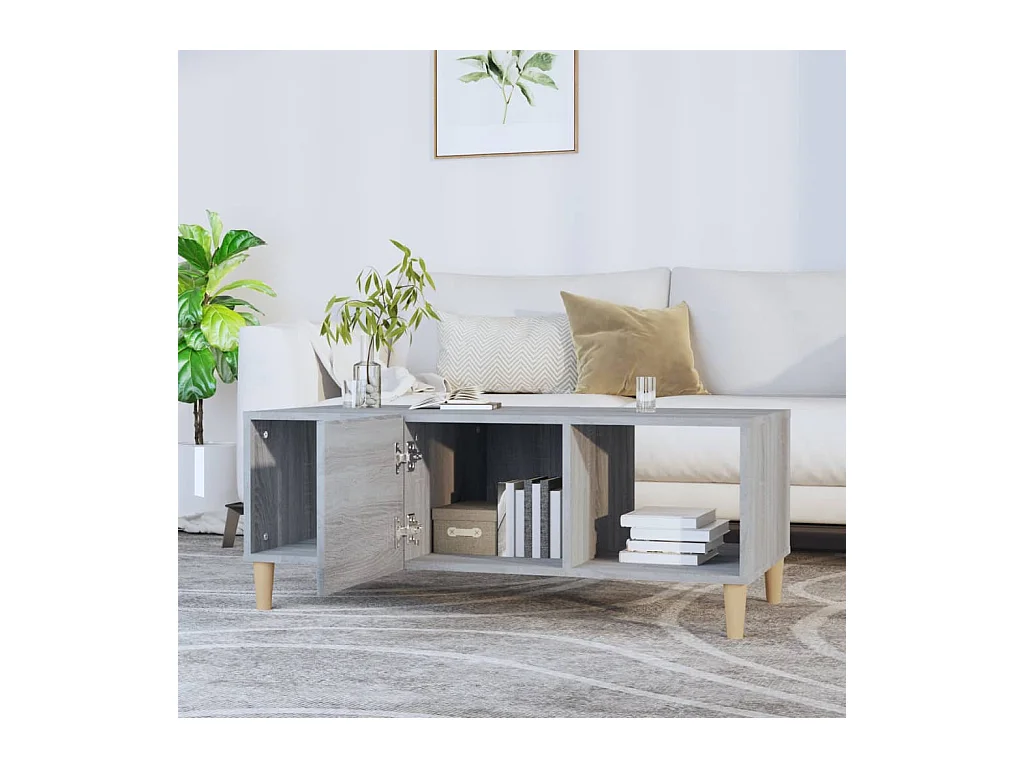 Mesa de centro | Mesa auxiliar madera contrachapada negro 60x44,5x45 cm SHL4587