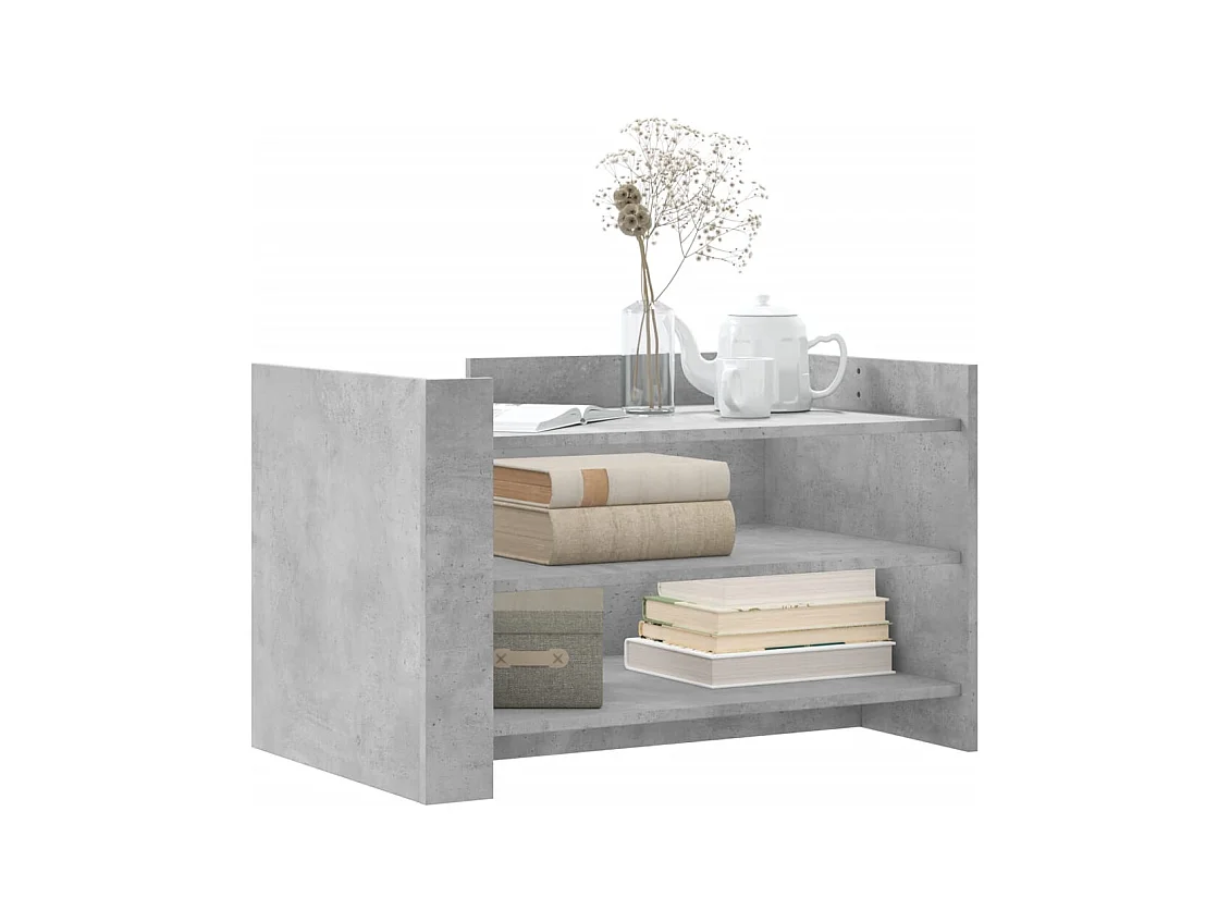 Table basse salon-Table d'appoint gris béton 80x50x50 cm bois d'ingénierie SHL38137