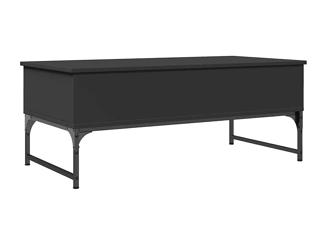 Mesa de centro-Mesa auxiliar de madera maciza reciclada negra 50x27 cm SHL3253