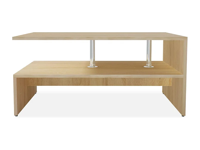 Salontafel | Woonkamertafel | Koffietafel 90x59x42 cm bewerkt hout eikenkleurig