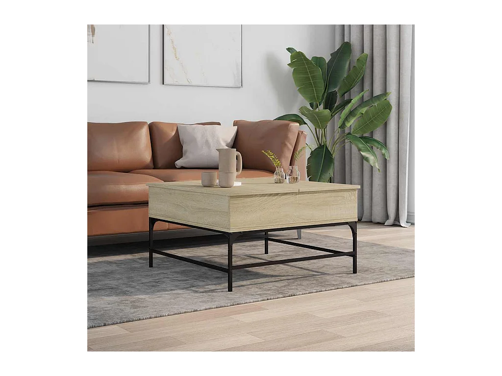 Mesa de centro-Mesa auxiliar de plástico verde 90x60x46 cm SHL2980