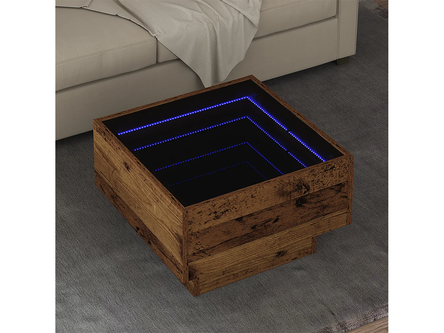 Table basse salon-Table d'appoint Bois ancien 50x50x30 cm Bois d'ingénierie SHL24914