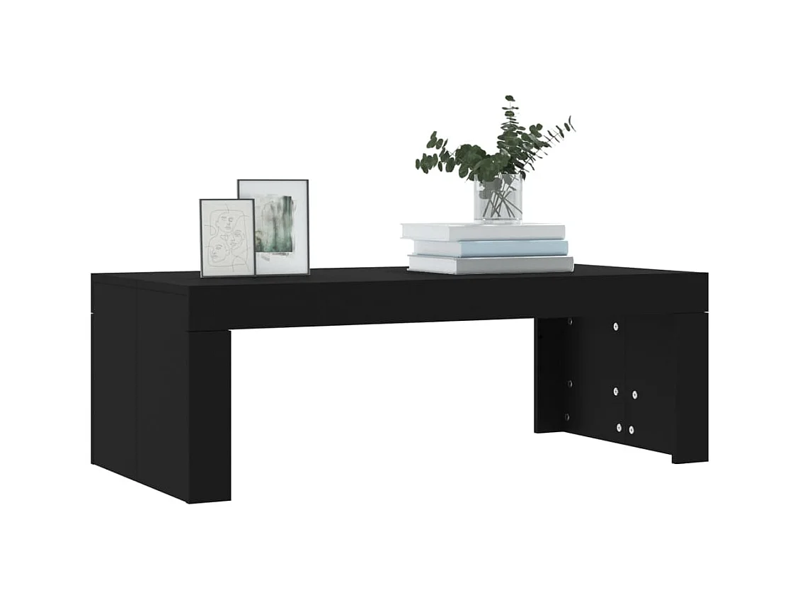 Mesa de centro | Mesa de apoio 102x50x36 cm madeira processada preto