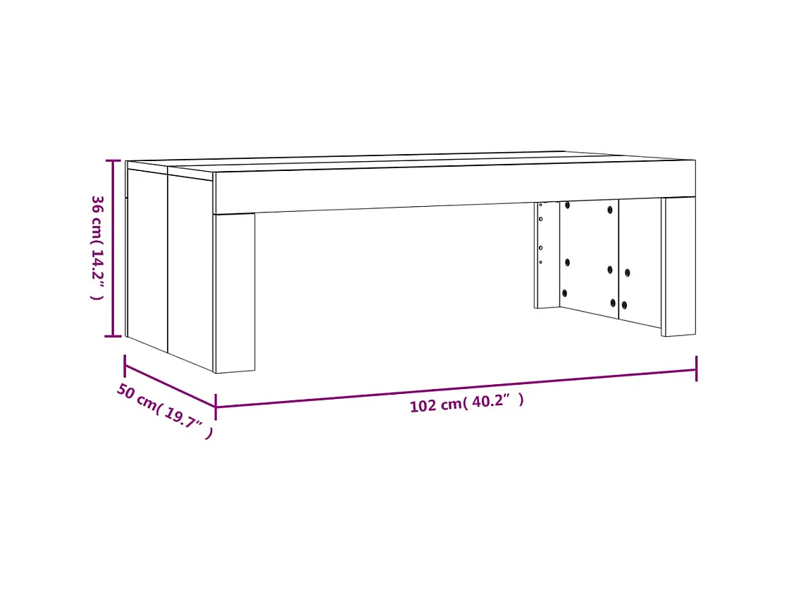 Mesa de centro | Mesa de apoio 102x50x36 cm madeira processada preto