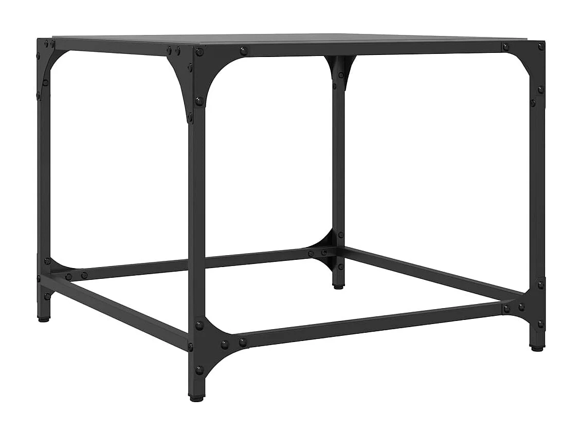 Tables basses salon-Tables d'appoint avec dessus en verre noir 2 pcs 50x50x40 cm acier SHL46559