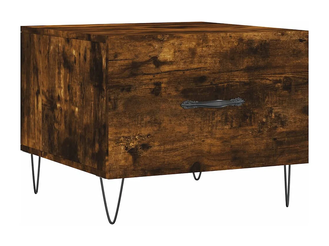 Lot de 2 Tables basses-Tables d'appoint chêne fumé 50x50x40 cm bois d'ingénierie SHL83169