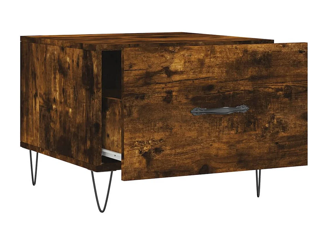 Lot de 2 Tables basses-Tables d'appoint chêne fumé 50x50x40 cm bois d'ingénierie SHL83169