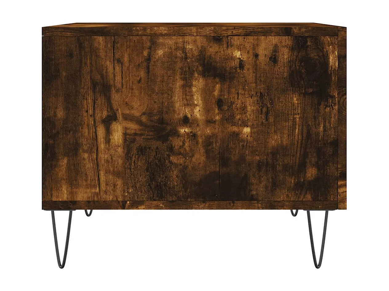 Lot de 2 Tables basses-Tables d'appoint chêne fumé 50x50x40 cm bois d'ingénierie SHL83169