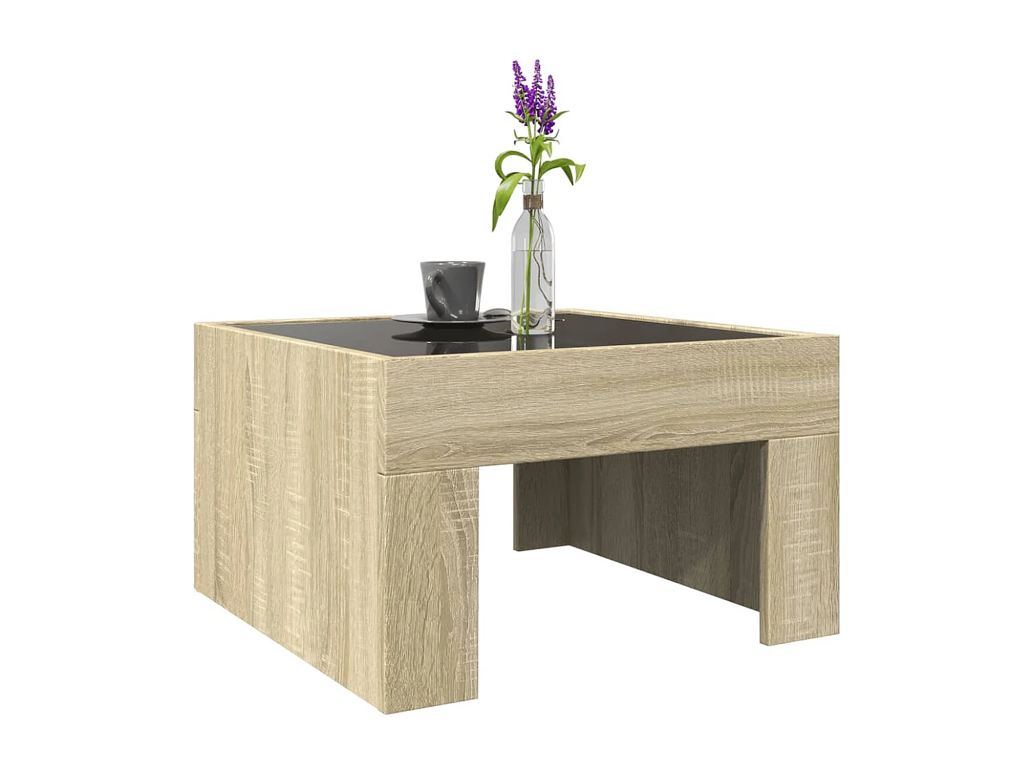 Couchtisch mit Infinity-LED | Beistelltische | Sofatisch Sonoma-Eiche 50x50x30 cm SHL42968