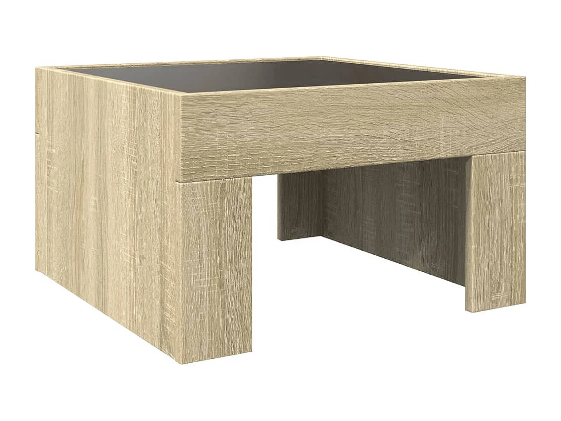 Couchtisch mit Infinity-LED | Beistelltische | Sofatisch Sonoma-Eiche 50x50x30 cm SHL42968