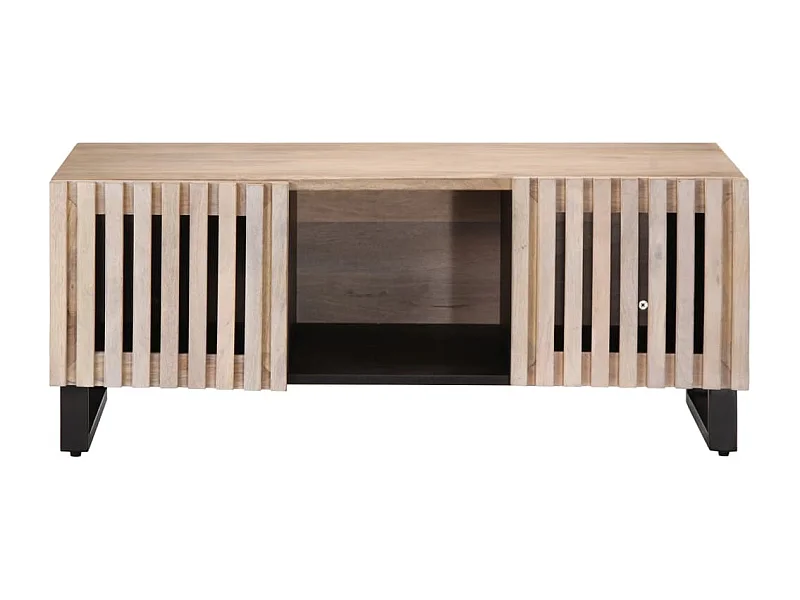 Mesa de centro | Mesa auxiliar con luces LED madera envejecida 90x50x40 cm SHL4022