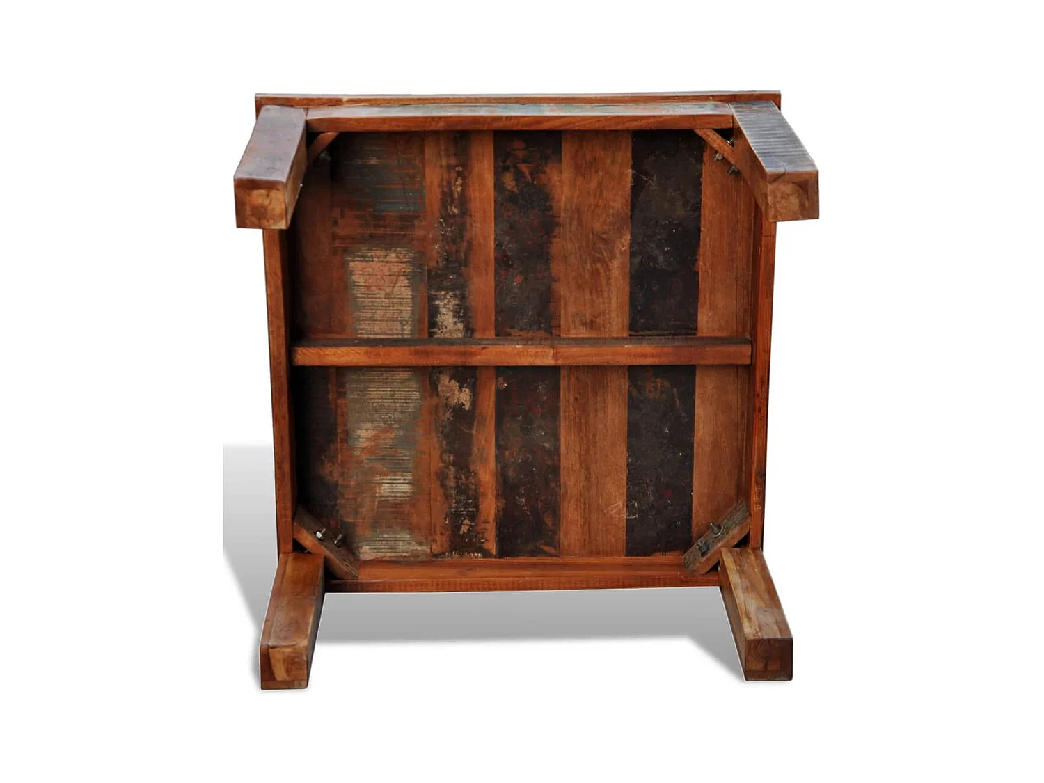 Mesa de centro | Mesa de apoio quadrada em madeira reciclada