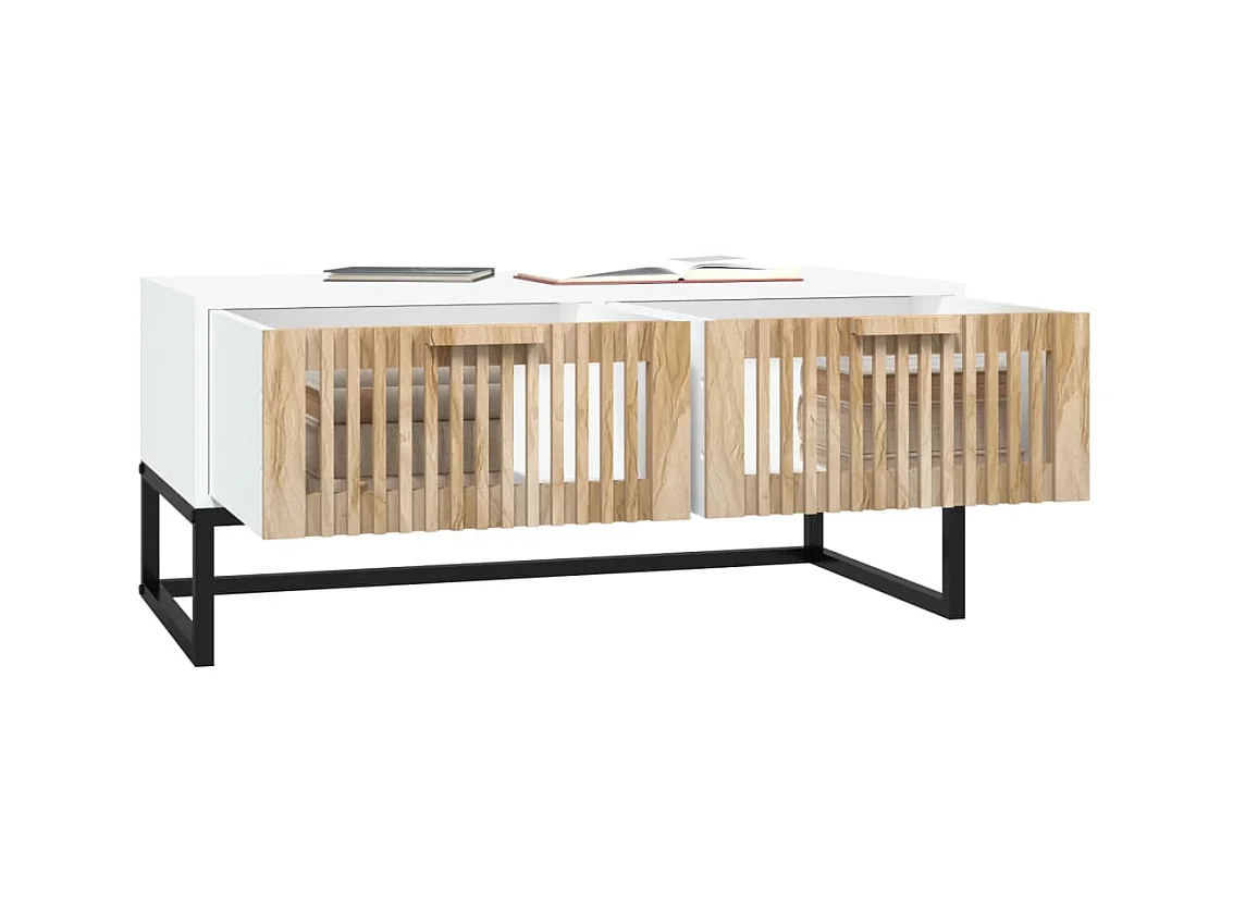 Mesa de centro | Mesa auxiliar con Infinity LED roble ahumado 50x50x38 cm SHL2711