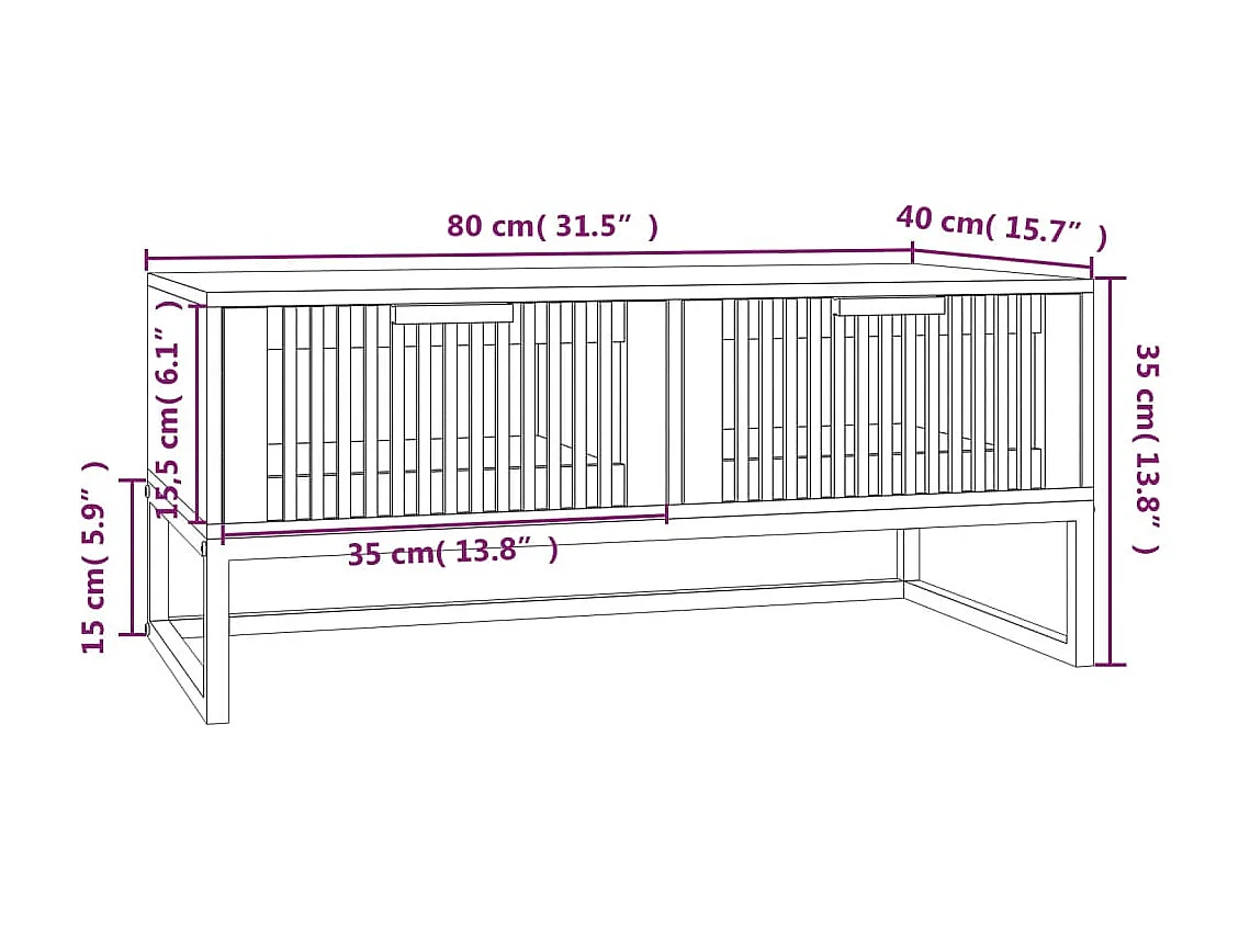 Mesa de centro | Mesa auxiliar con Infinity LED roble ahumado 50x50x38 cm SHL2711