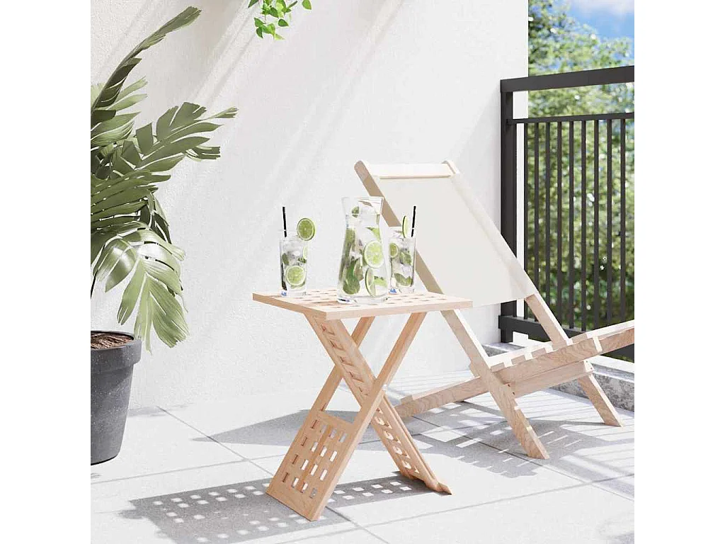 Table basse salon-Table d'appoint pliable 33x33x40,5 cm en bois massif noyer SHL55800