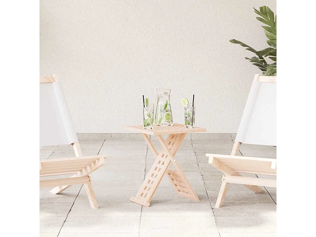 Table basse salon-Table d'appoint pliable 33x33x40,5 cm en bois massif noyer SHL55800
