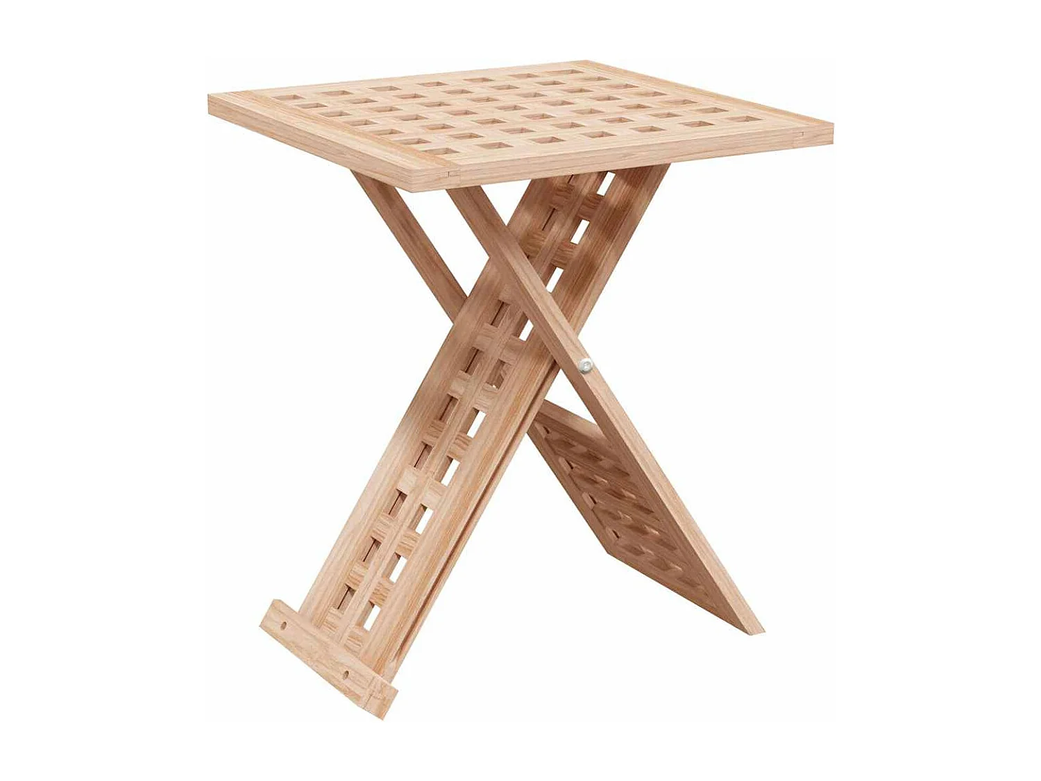 Table basse salon-Table d'appoint pliable 33x33x40,5 cm en bois massif noyer SHL55800