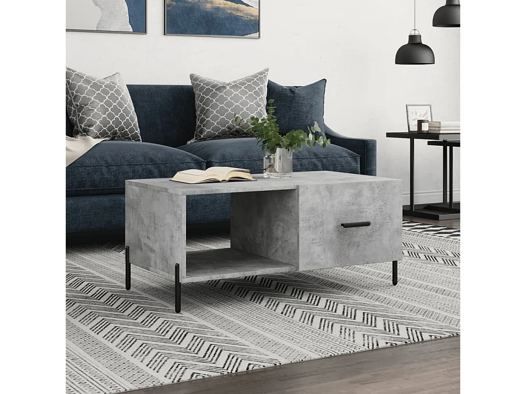 Mesa de centro | Mesa auxiliar madera de ingeniería negro 100x49x45 cm SHL62297