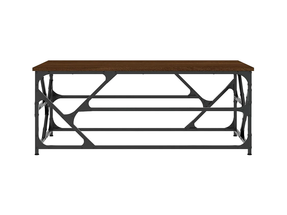 Mesa de centro-Mesa auxiliar acero inoxidable y madera reciclada plateada SHL828407