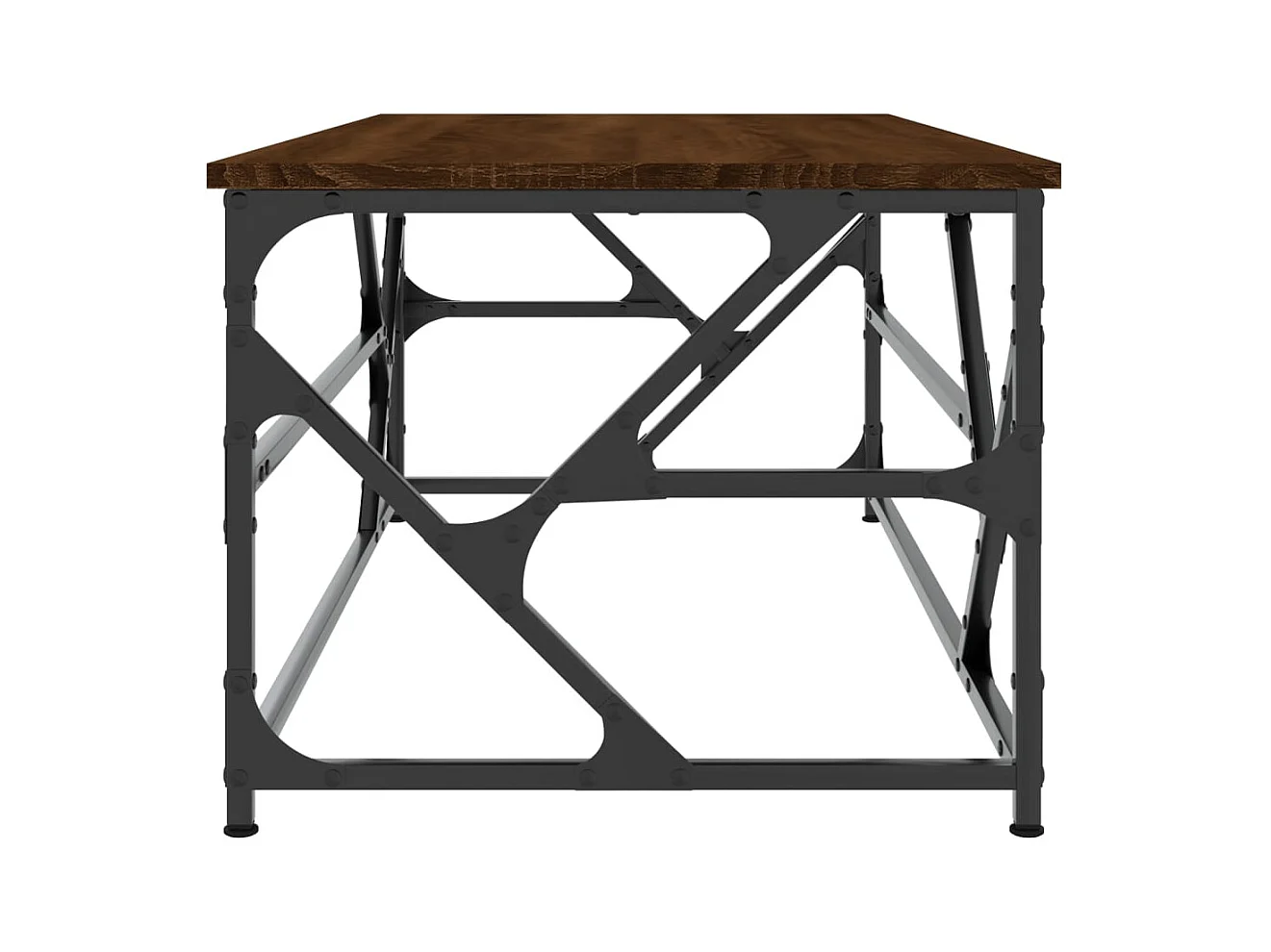 Mesa de centro-Mesa auxiliar acero inoxidable y madera reciclada plateada SHL828407