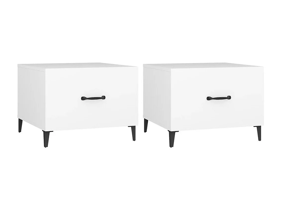 Tables basses avec pieds en métal 2 pcs Blanc 50x50x40 cm SHL63141