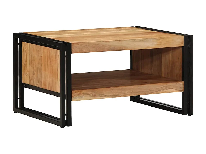 Mesas de centro | Mesa auxiliar con patas metal 2 uds roble ahumado 50x50x40 cm SHL2325