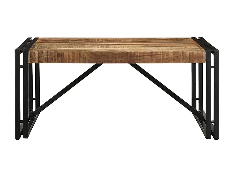 Salontafel | Woonkamertafel | Bijzettafel 80x80x35 cm massief ruw mangohout