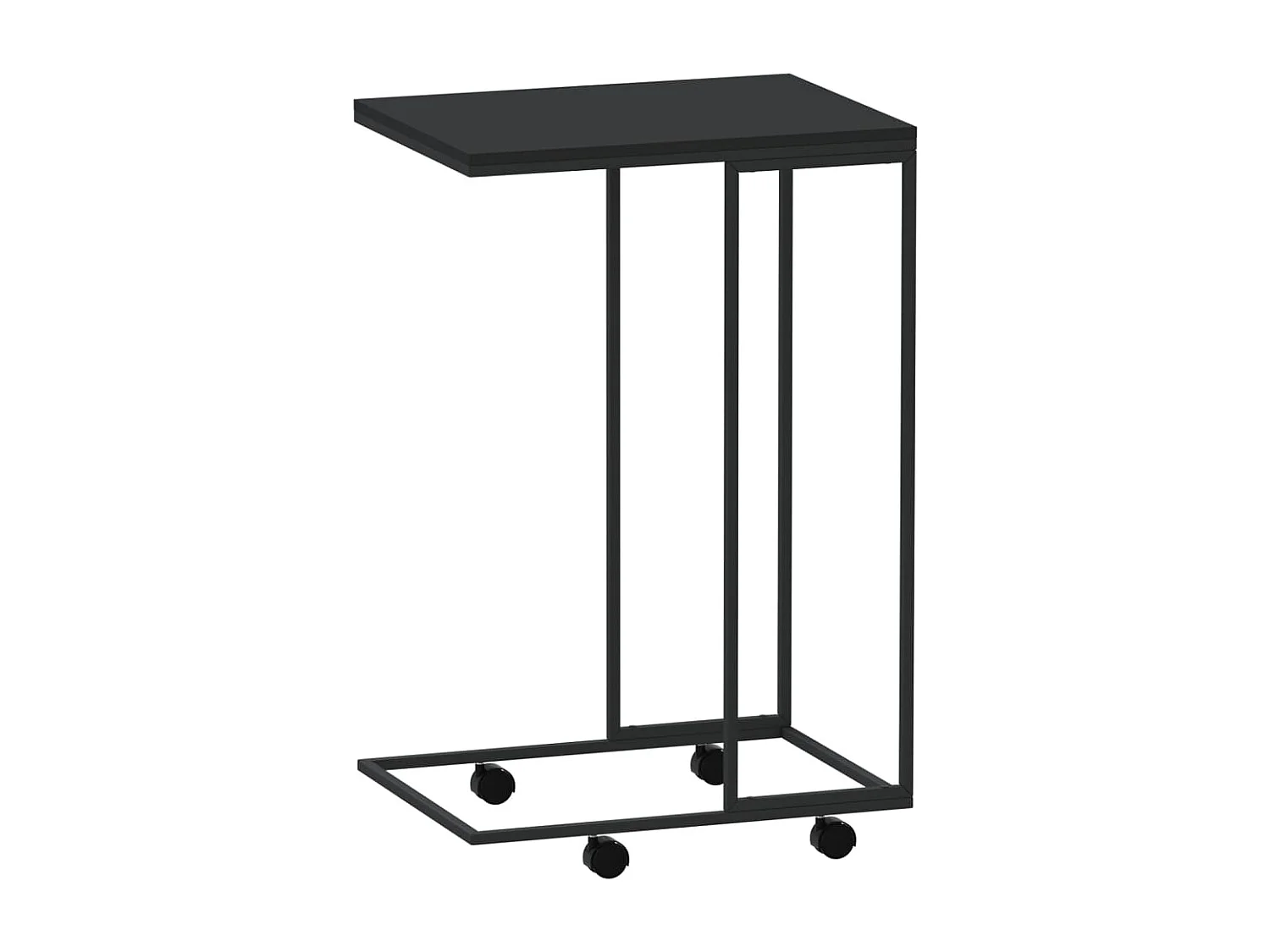 Table basse salon-Table d'appoint avec roues Noir 40x30x63,5 cm Bois d'ingénierie SHL16402