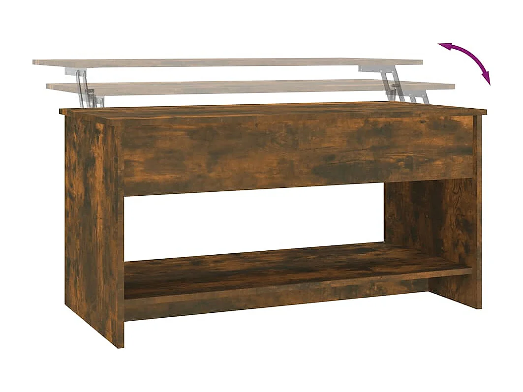 Mesa de centro | Mesa de apoio 102x50x52.5cm madeira processada carvalho fumado