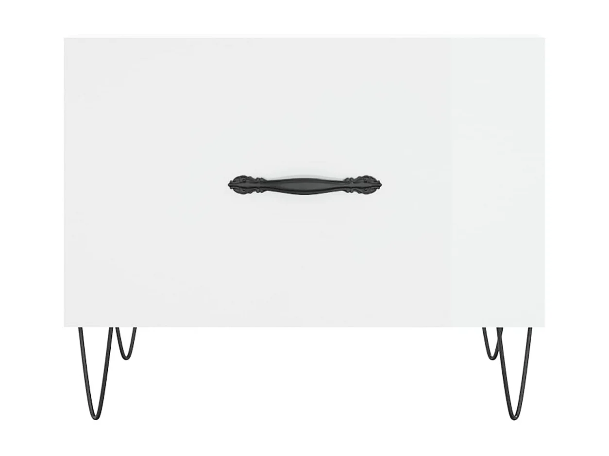 Table basse salon-Table d'appoint blanc brillant 50x50x40 cm bois d'ingénierie SHL99205