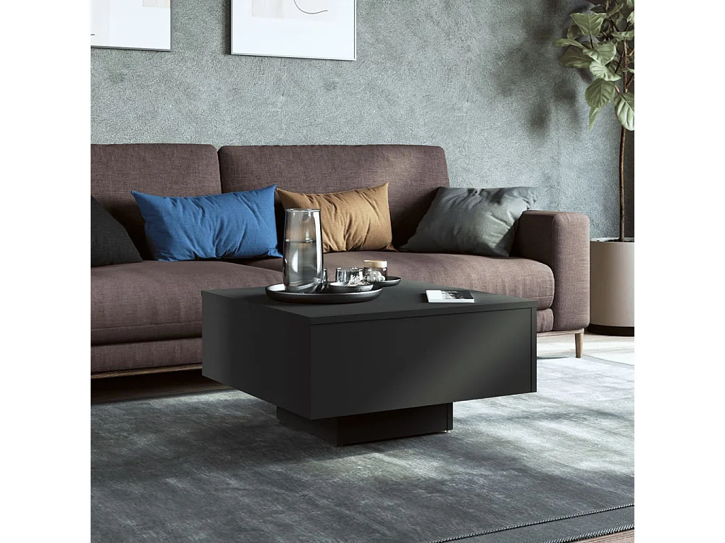 Table basse salon-Table d'appoint noir 60x60x31,5 cm bois d'ingénierie SHL53646