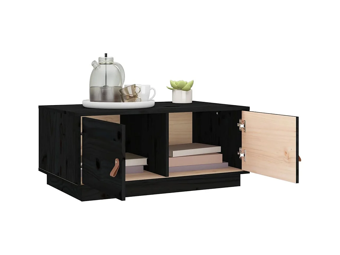 Mesa de centro | Mesa auxiliar madera contrachapada negro 90x49x45 cm SHL4729