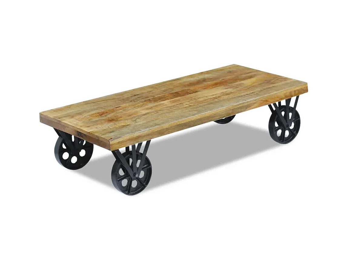 Mesa de centro | Mesa auxiliar salon de madera contrachapada blanco 55x36x59,5 cm SHL173085