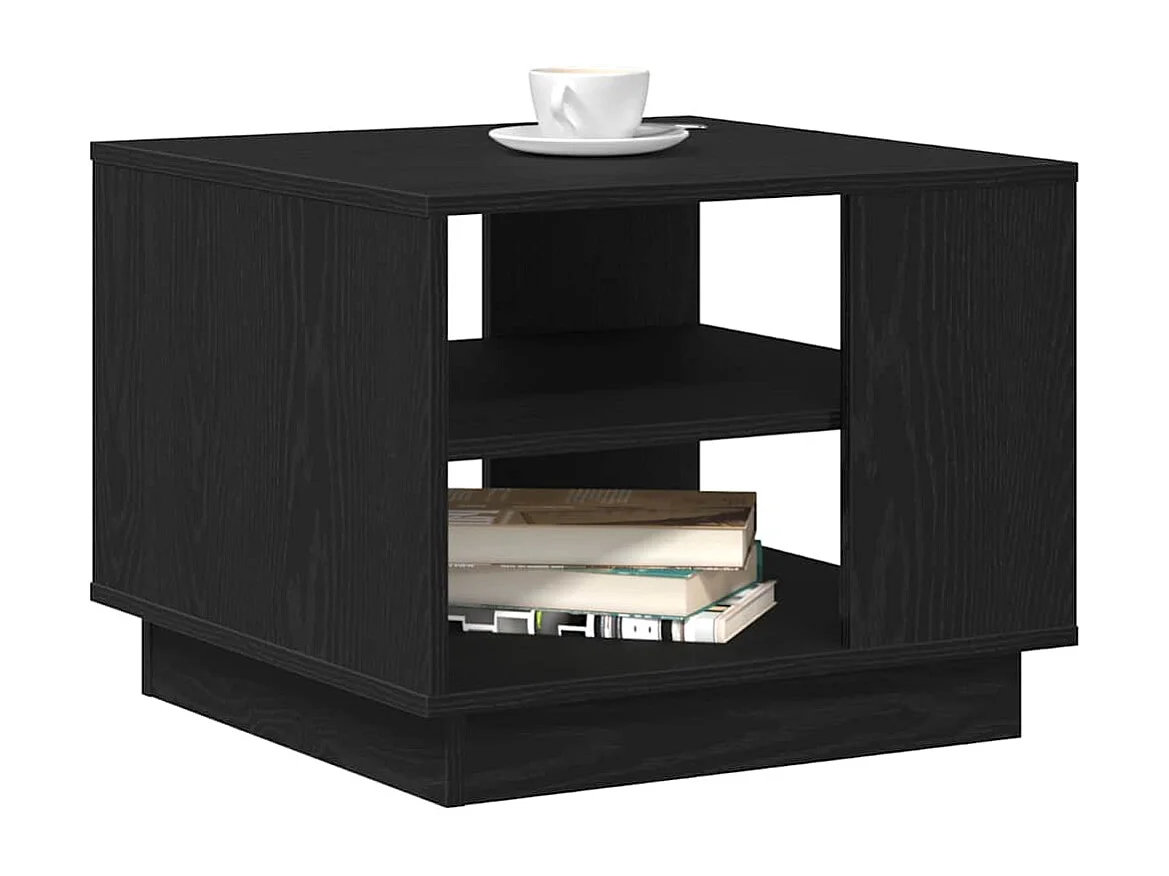 Couchtisch-Wohnzimmertisch-Beistelltische Schwarz Eichen-Optik 55x55x42 cm Holzwerkstoff SHL32764