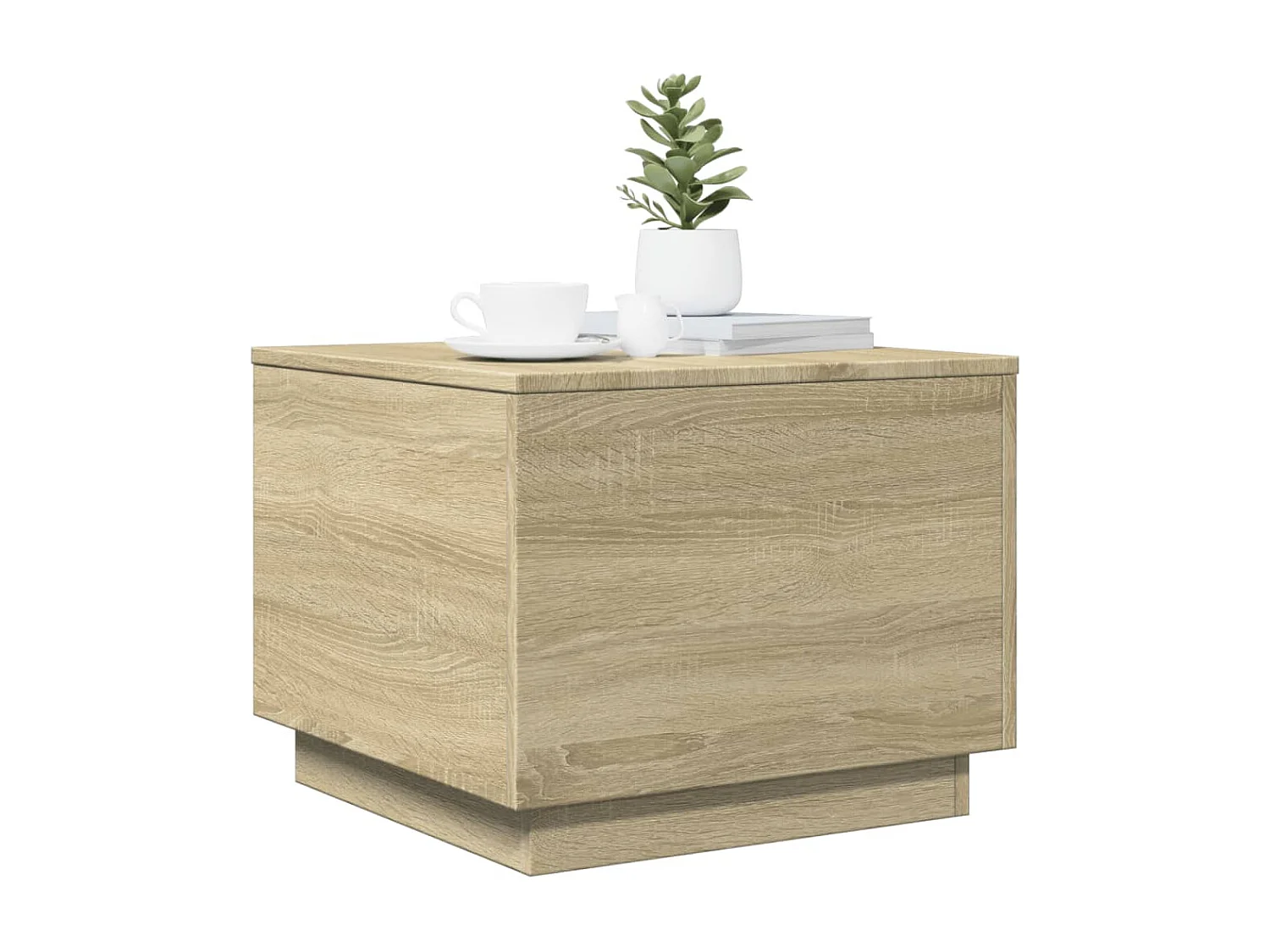 Mesa de centro | Mesa auxiliar con luces LED roble Sonoma 50x50x40 cm SHL4997