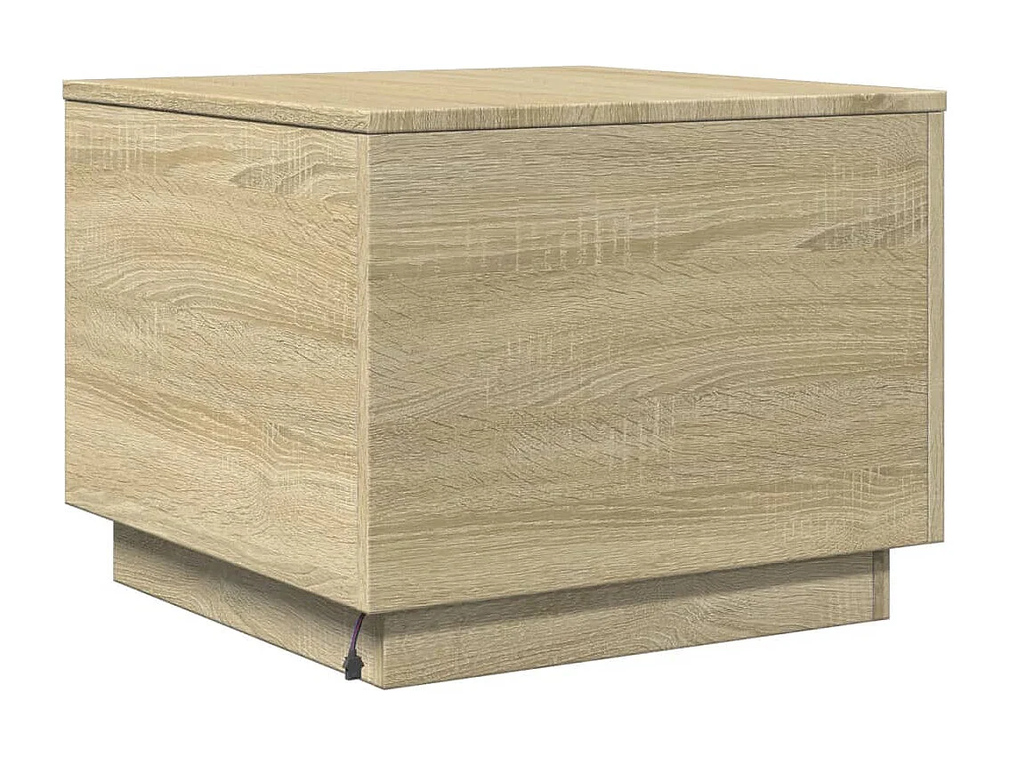 Mesa de centro | Mesa auxiliar con luces LED roble Sonoma 50x50x40 cm SHL4997