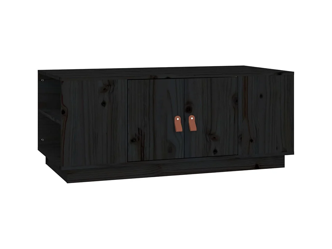 Table basse salon-Table d'appoint Noir 100x50x41 cm Bois massif de pin SHL37053