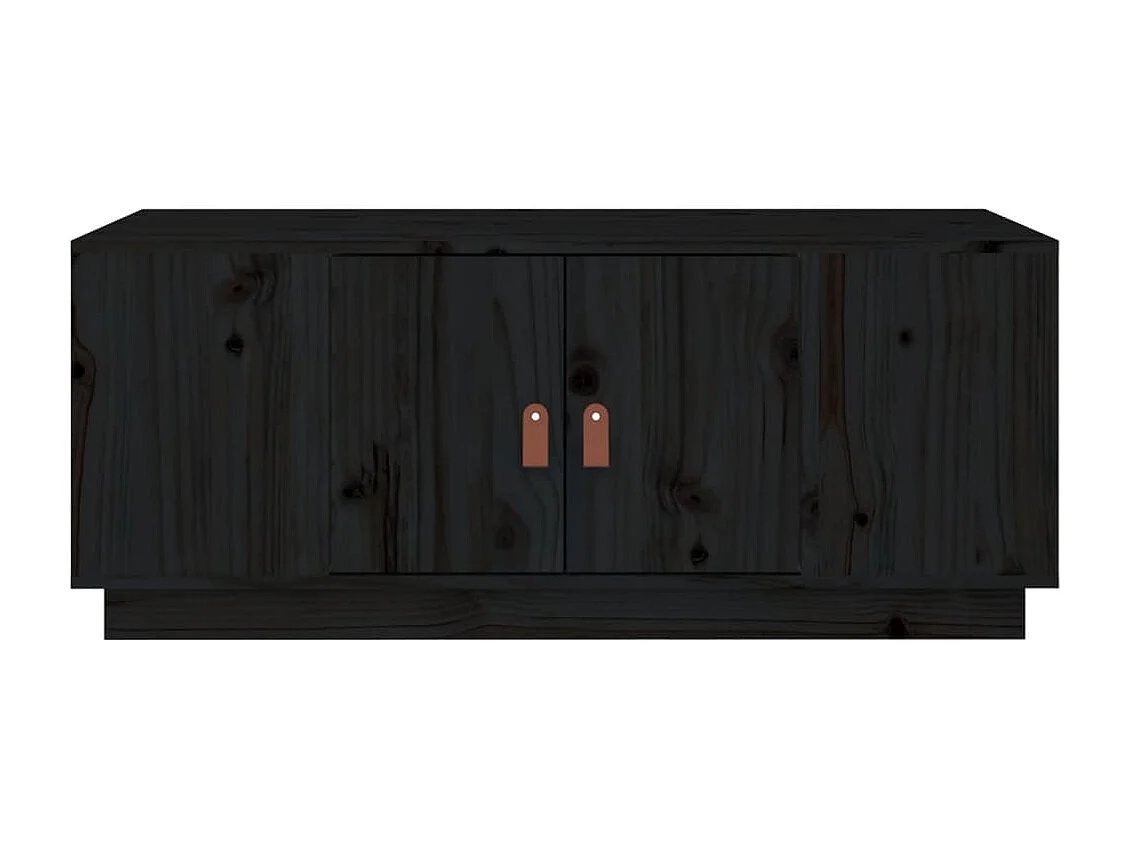 Couchtisch-Sofatisch-Beistelltische Schwarz 100x50x41 cm Massivholz Kiefer SHL79054