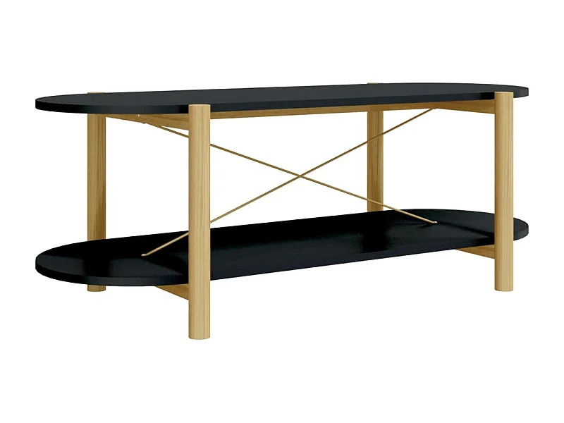 Salontafel | Woonkamertafel | Bijzettafel 110x48x40 cm bewerkt hout zwart