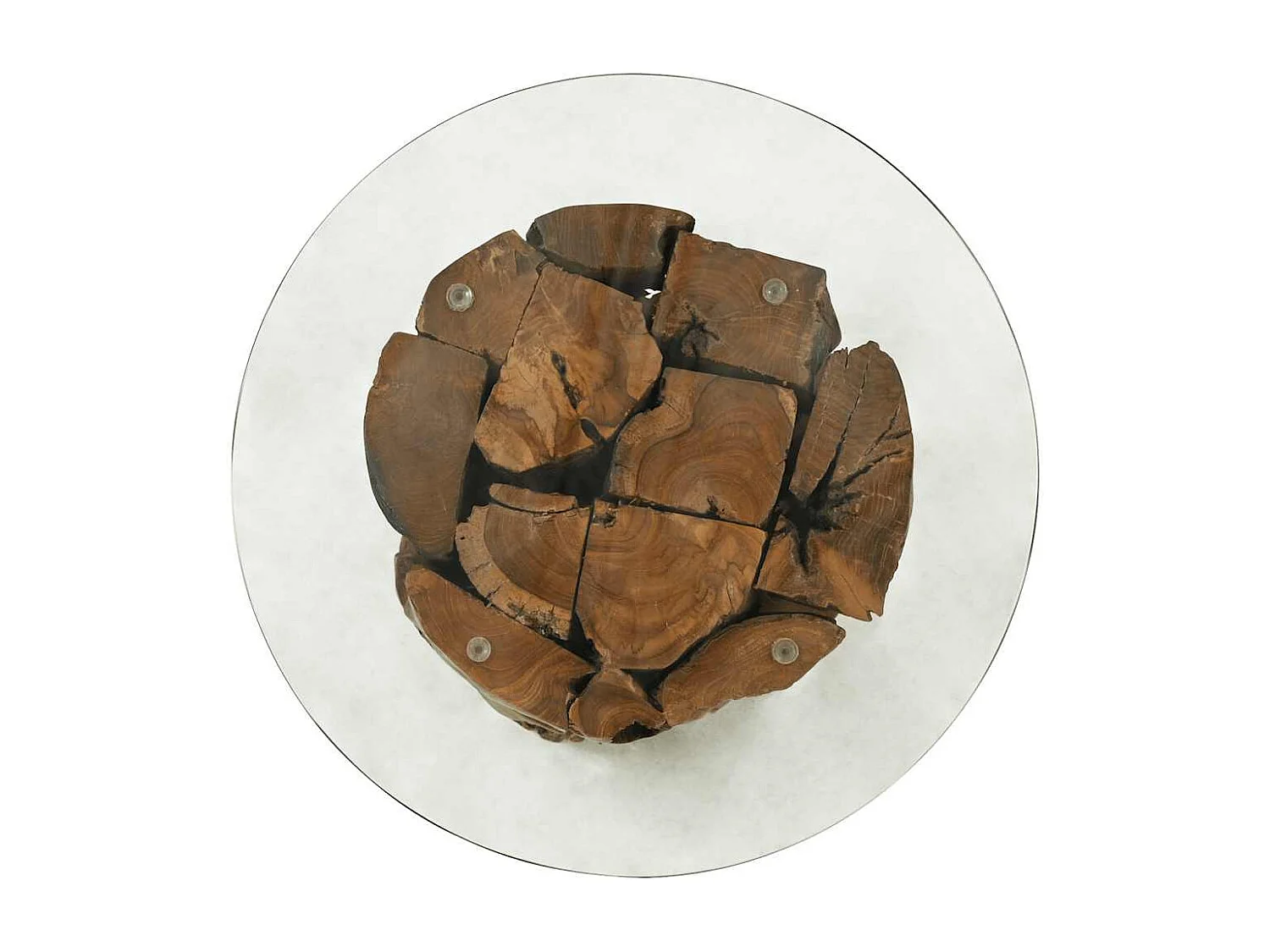 Couchtisch-Beistelltisch-Sofatisch Massivholz Teak Treibholz 60 cm SHL52026