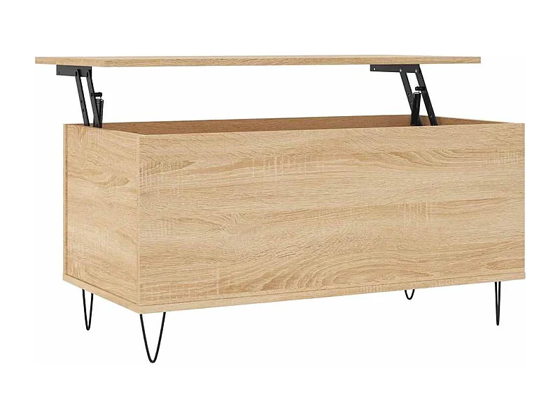 Mesa de centro | Mesa auxiliar superficie de vidrio acero negra 78,5x40x40 cm SHL4315