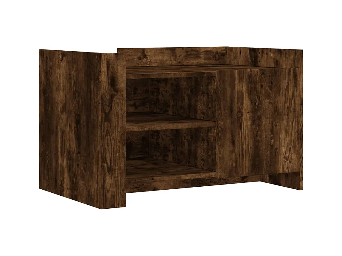 Table basse salon-Table d'appoint chêne fumé 80x50x50 cm bois d'ingénierie SHL99716
