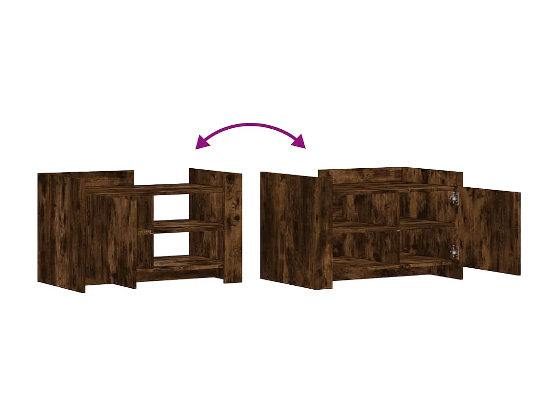 Couchtisch-Wohnzimmertisch-Beistelltische Räuchereiche 80x50x50 cm Holzwerkstoff SHL46101