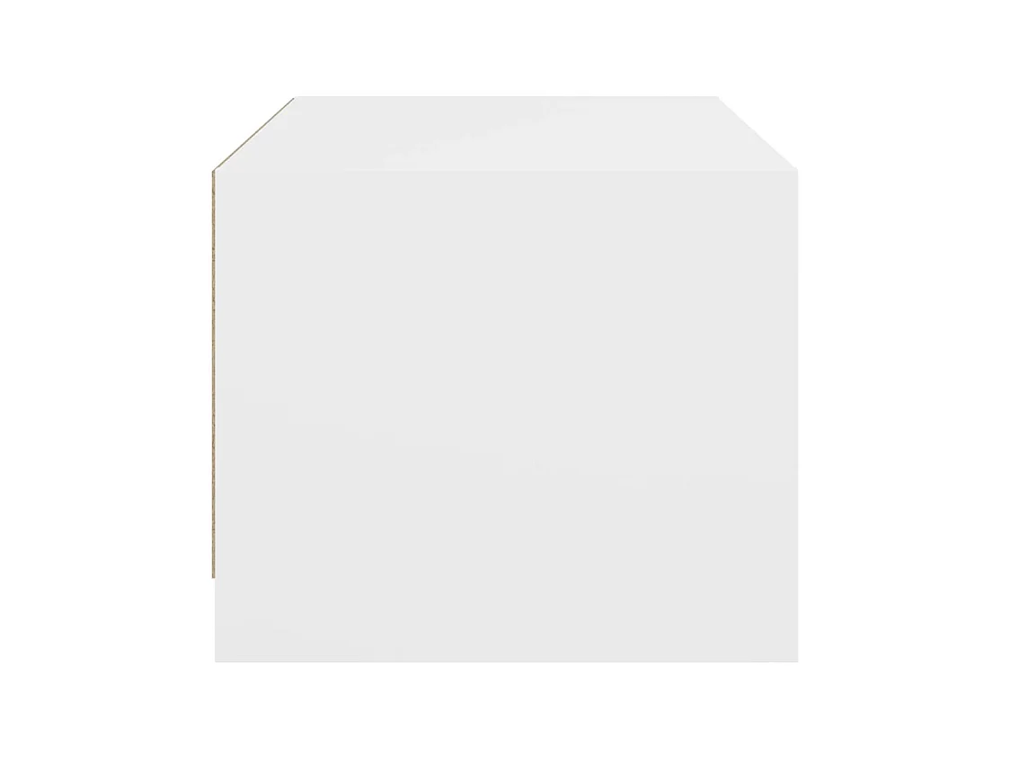 Table basse salon-Table d'appoint avec portes en verre blanc 68x50x42 cm SHL22158