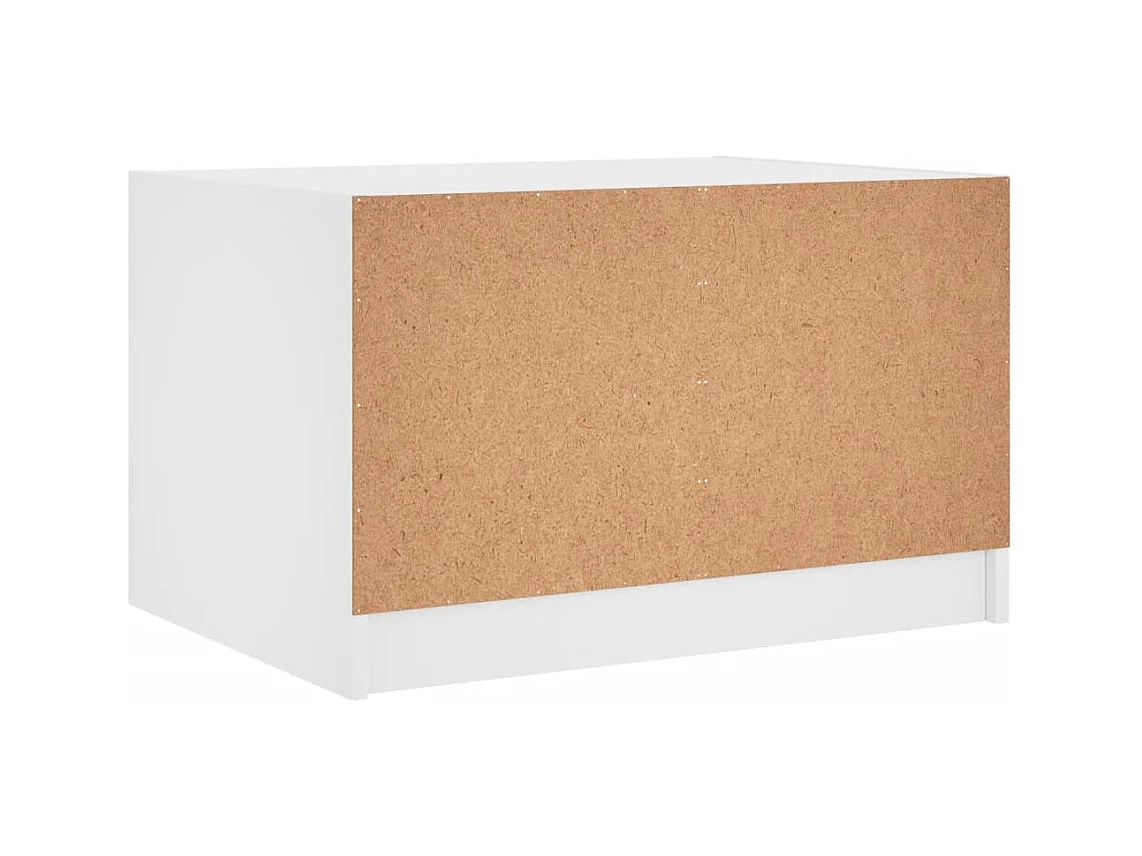 Table basse salon-Table d'appoint avec portes en verre blanc 68x50x42 cm SHL22158