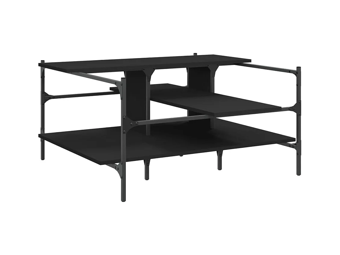 Table basse salon-Table d'appoint noir 100x100x48,5 cm bois d'ingénierie SHL66924